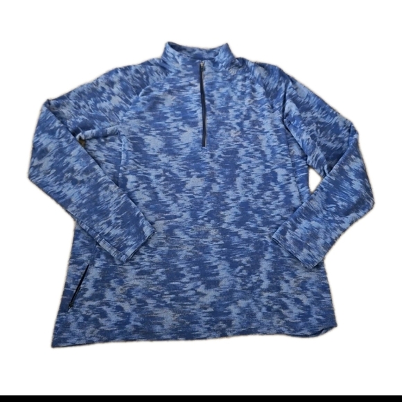 Lululemon Mens Blue Surge Warm 1/2 ZipData Rush Mini Jacquard Chambray Sweater - Picture 3 of 11